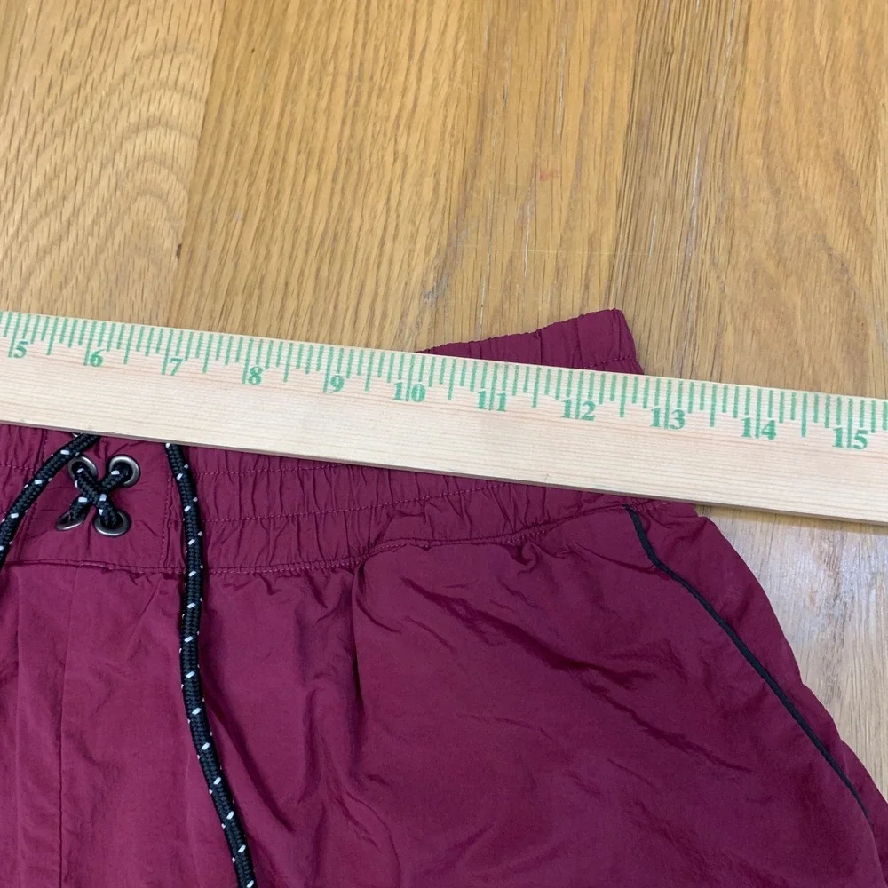 Pink‎ Victoria's Secret Maroon Lace Up Smocked Waist Running Shorts Size Small